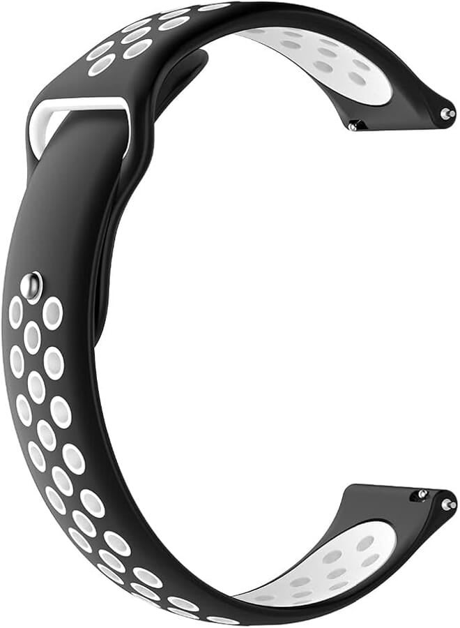 Liger Silicone Watch Bracelet From Liger Compatible With Watch Size 22mm Black and White